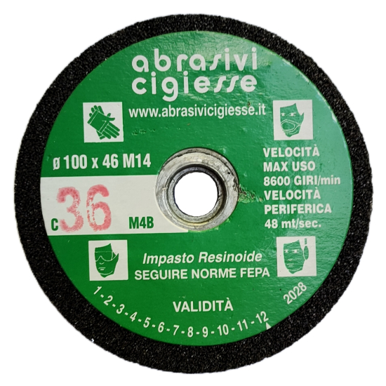 ŚCIERNICA BAKELITOWA / SEGMENT SZLIFIERSKI NA GWINT 100MM DO PRACY NA SUCHO